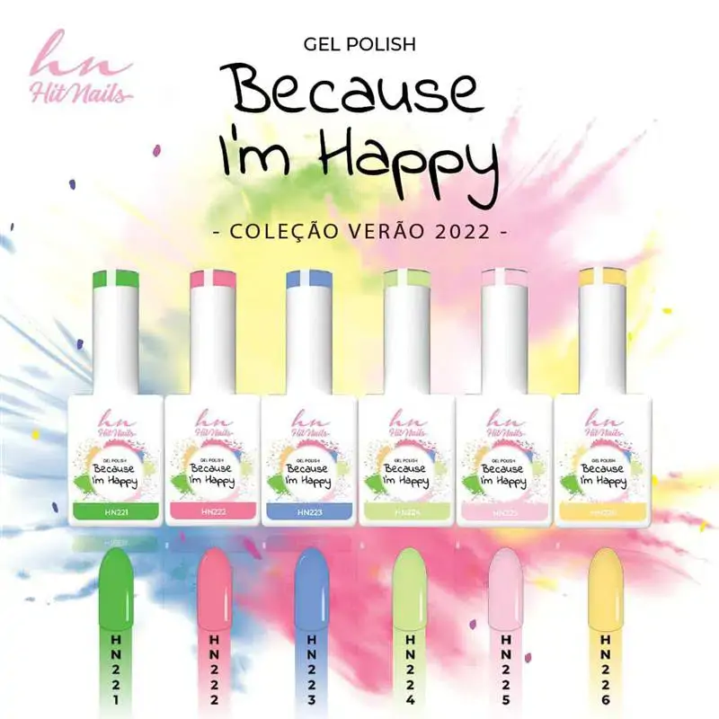 Gel Polish Because i'm Happy - Coleção 6 Cores
