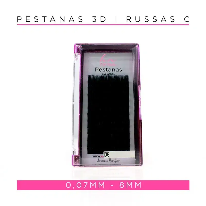 Pestanas 3D/Russas C 0,07mm 8mm