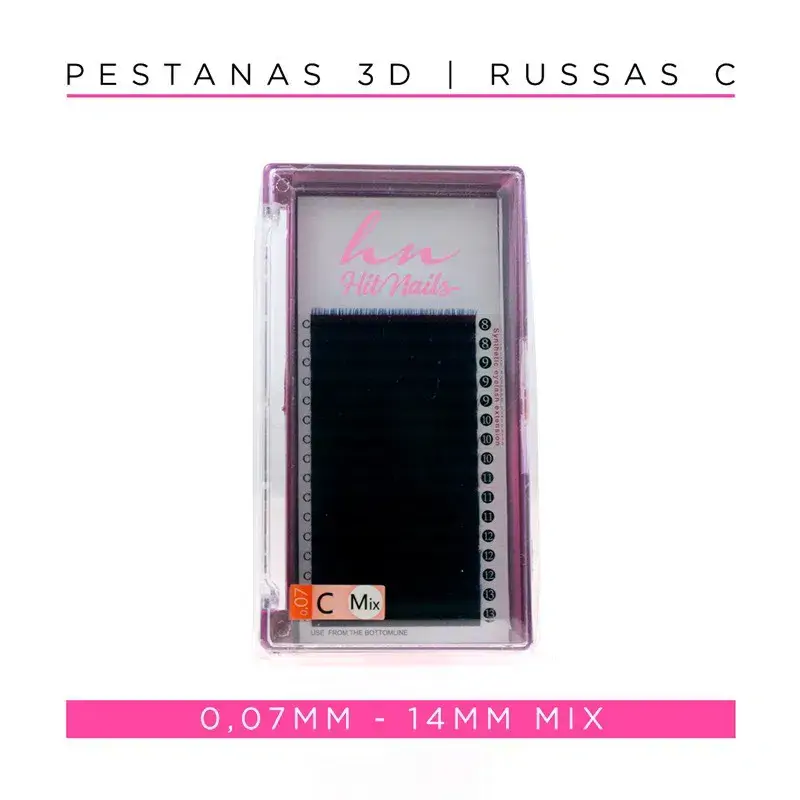 Pestanas 3D/Russas C 0,07mm Mix Black Blue