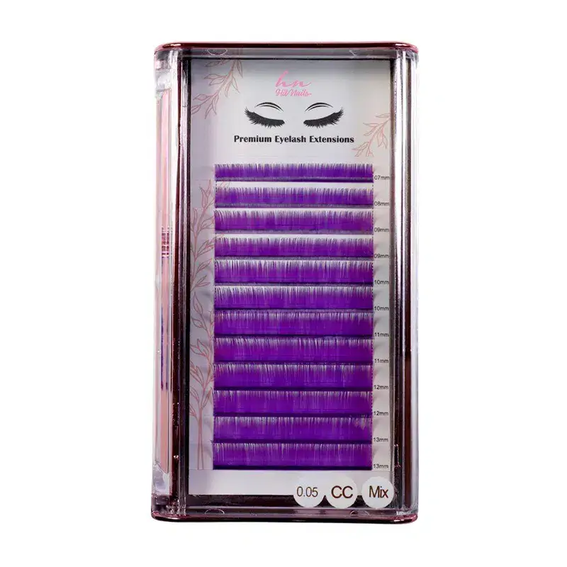 Pestanas 3D/Russas Purple CC 0,05mm Mix em Caixa 12 filas