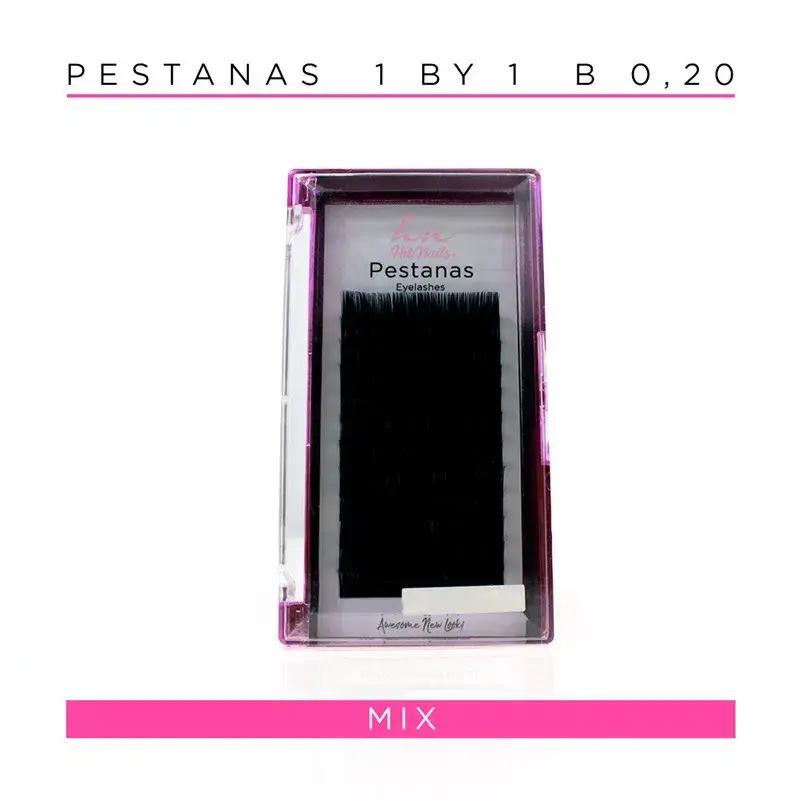 Pestanas One by One B 0,20 em caixa mix 12 filas