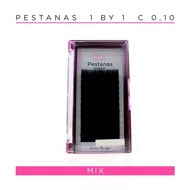Pestanas One by One C 0,10 em caixa mix 12 filas