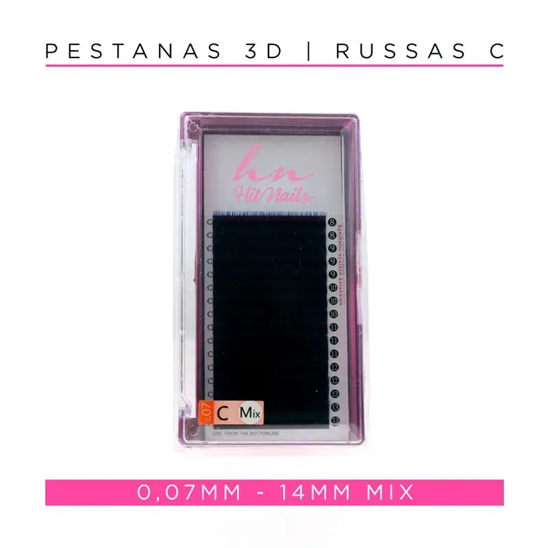 Pestanas 3D/Russas Black Blue C 0,07mm Mix 