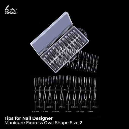 [U.TM.012] Tips for Nail Designer - Manicure Express Oval Shape Size 2