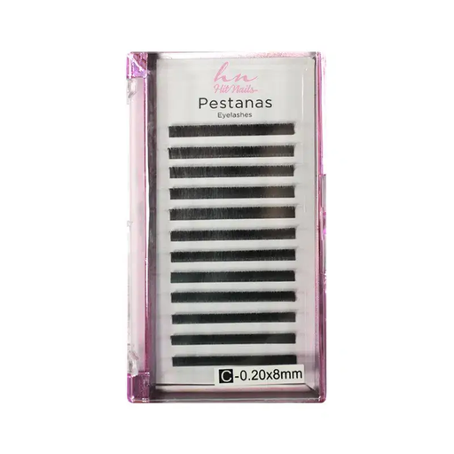 [P.OBO.005] Pestanas One by One C 0,20 8mm em Caixa 12 filas