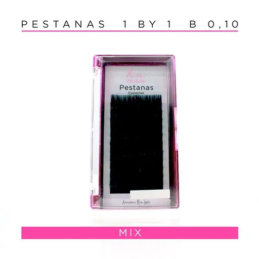 [P.OBO.001] Pestanas One by One B 0,10 em caixa mix 12 filas